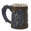 Boccale con drago gothic in blu Cm.15