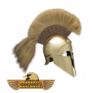Elmo bronzo Italo Corinthian con piume