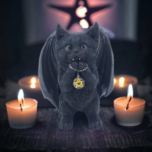 gatto nero che prega