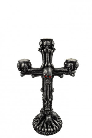 Crocefisso con teschi - candelabro 