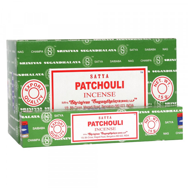 12 CONFEZIONI DI BASTONCINI DI INCENSO PATCHOULI DI SATYA (IN8PA